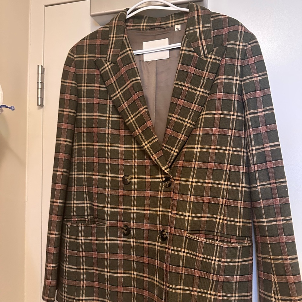 Wilfred Green and Brown Blazer Classic Structured Design